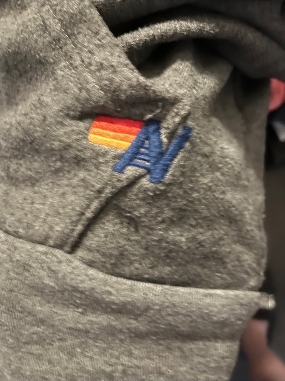 Aviator Nation Charcoal Gray Zip Up Hoodie with Rainbow Accents M Cute Unique - Picture 4 of 7